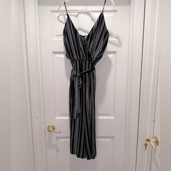 J for Justify Pants - J for Justify Black and White Striped Jumpsuit